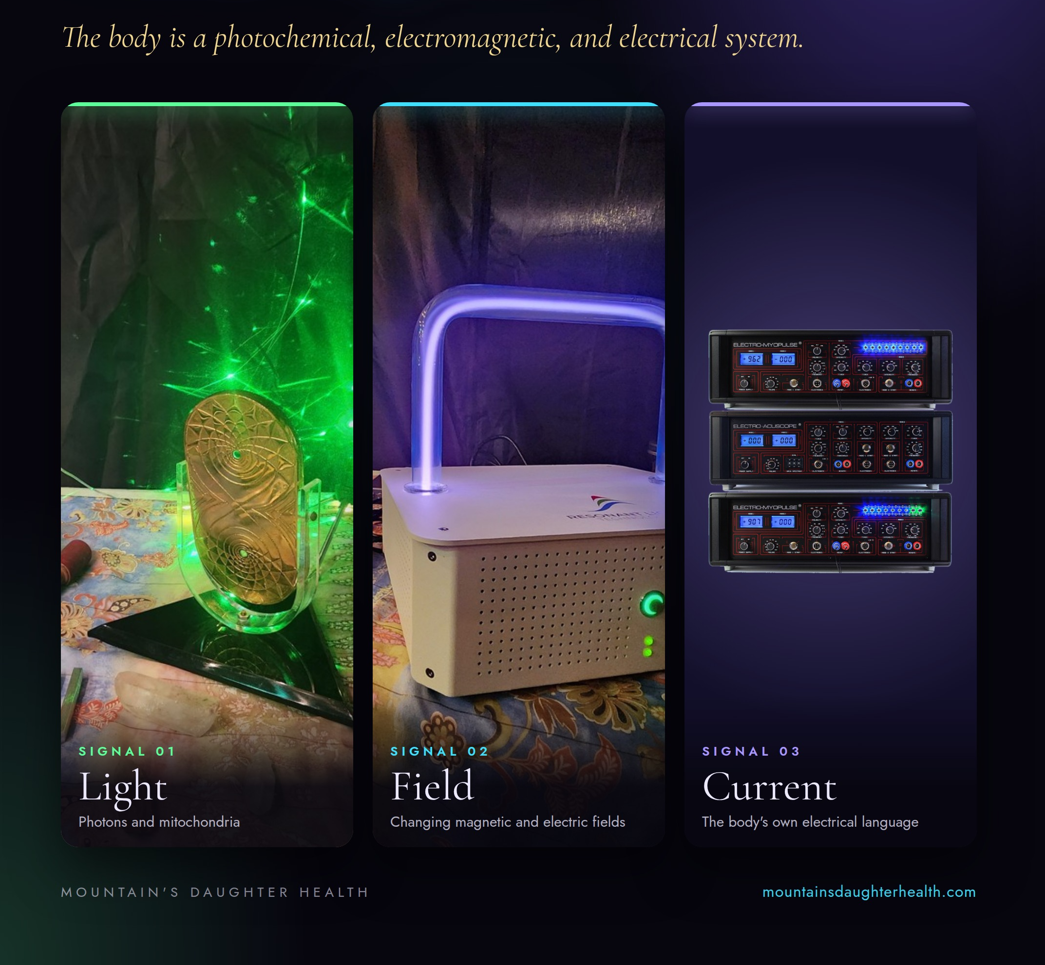 one signal - light, field, current
